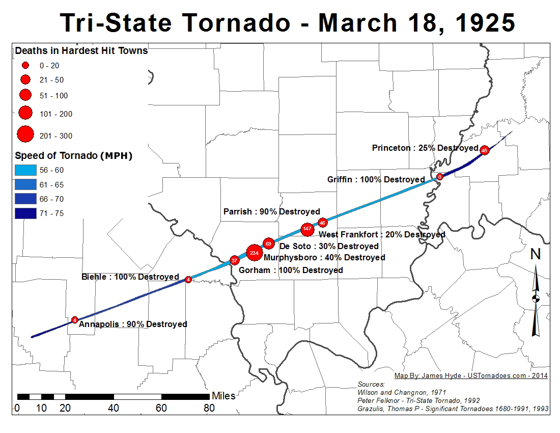 Roosevelt Severe & Unusual Weather: History: Tri-State Tornado1100 x 850
