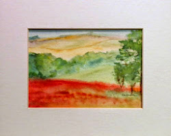 poppy painting aveyron watercolor field near france karla nolan matted