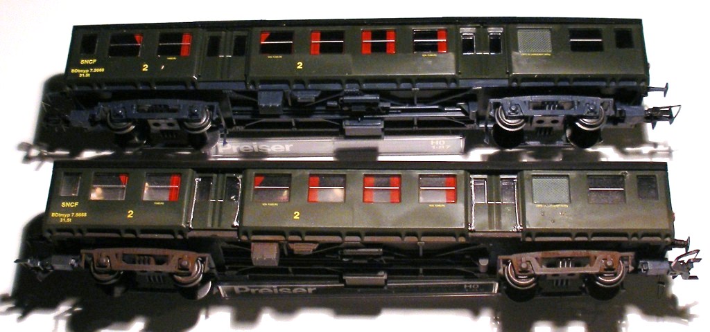 Lot 3 Voitures De Train EPM Romilly B9 1/2tz, A10 1/2tz, 2CL, 1CL - SNCF Ep. - Neuves