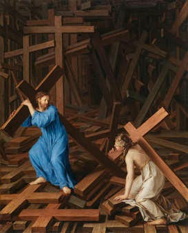 Pintura. El Alma cristiana acepta su cruz