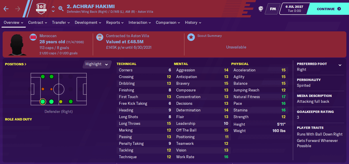 FM20 Wonderkid - Hakimi Achraf FM20 Wonderkid - Hakimi Achraf