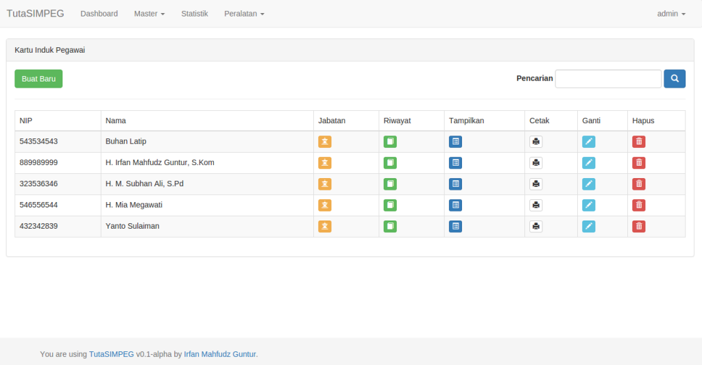 TutaSIMPEG Sistem Informasi Manajemen Kepegawaian