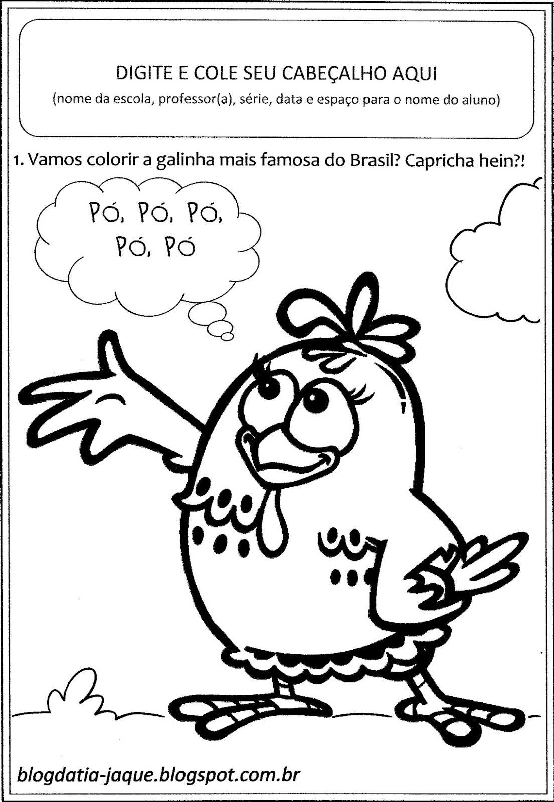 Vamos colorir? Deixe seu desenho bem - Galinha Pintadinha