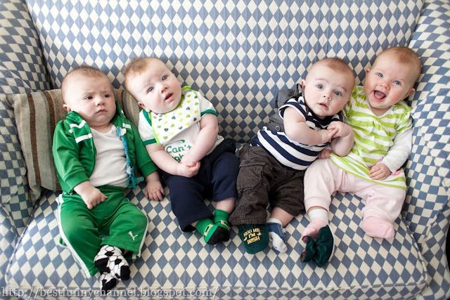 Four funny babies.