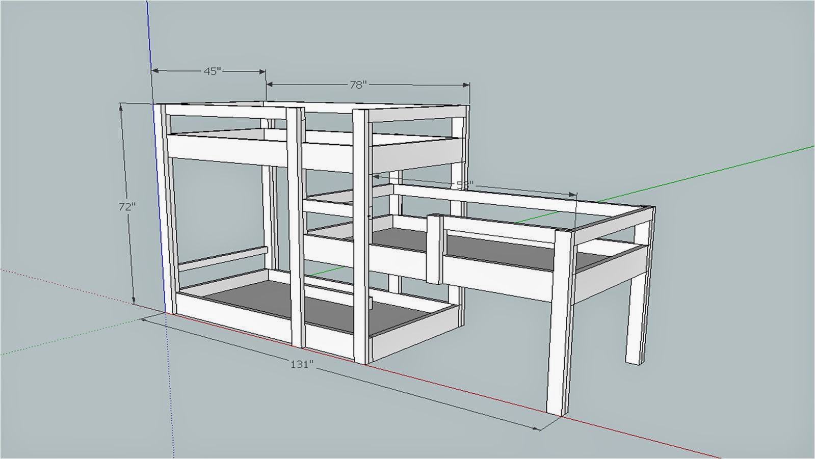 The Great Triple Bunk Bed Build, Staggered Triple Bunk Bed
