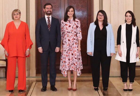 Queen Letizia wore Hugo Boss floral print shirtdress. The TEAF is the acronym for Fetal Alcohol Spectrum Disorder