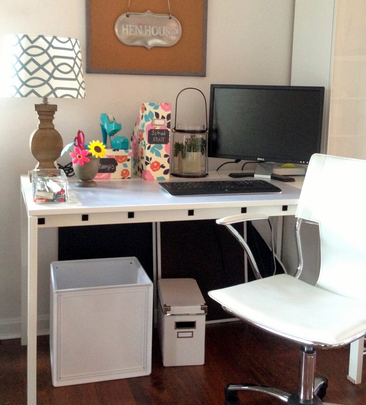 DIY Home Office Desk Skirt Hides Clutter