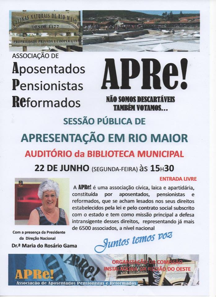 Rio Maior, sessão pública de apresentação da APRe!
