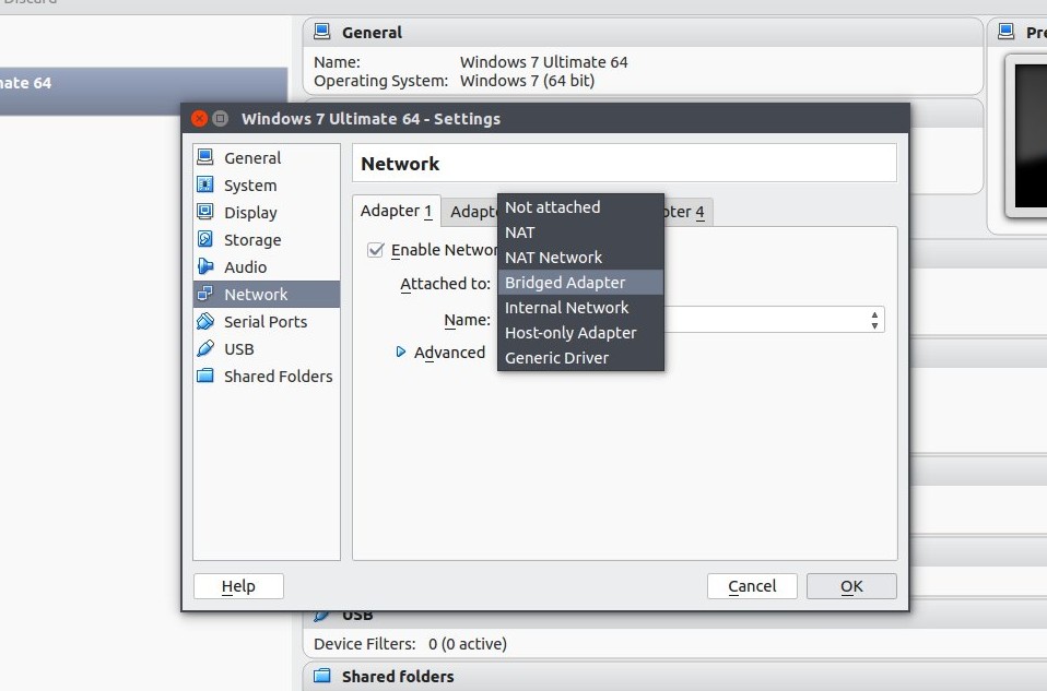 How to connect LAN in VirtualBox Ubuntu BitmapCake!