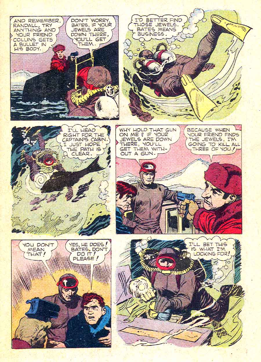 The Frogmen v1 #3 dell 1960s silver age comic book page art by Frank Frazetta