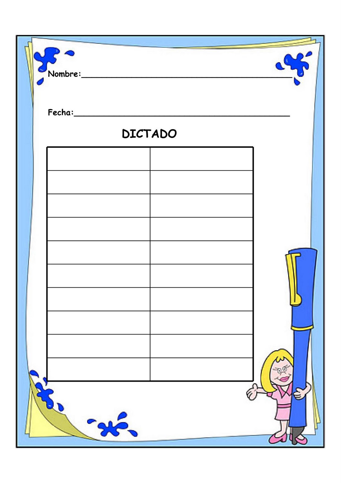 .: DICTADOS DE PALABRAS