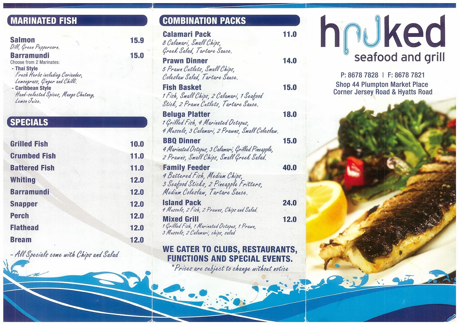 My Local Menu: Hooked Seafood and Grill Menu