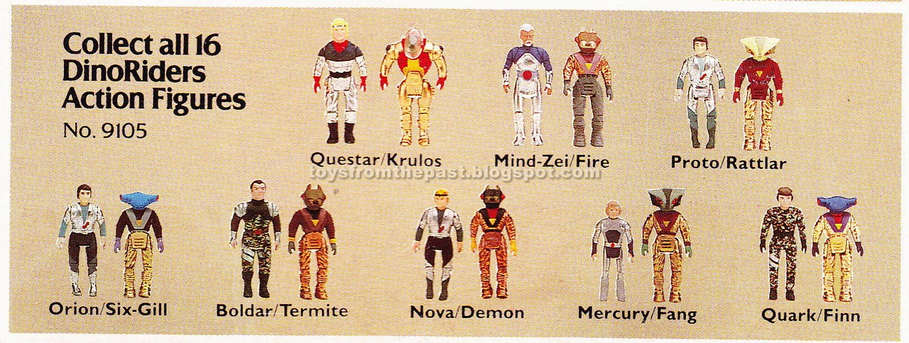 Toys from the Past: #704 DINO RIDERS FIGURE 2-PACKS from WAVE 1 (I) (1988)