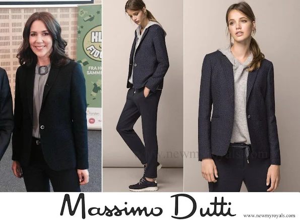 The Crown Princess wore Massimo Dutti Tiny Polka-Dot Print Jacket.