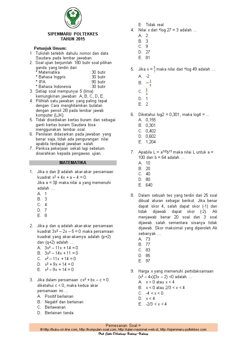 11+ Download soal poltekkes dan pembahasan 2021 pdf information