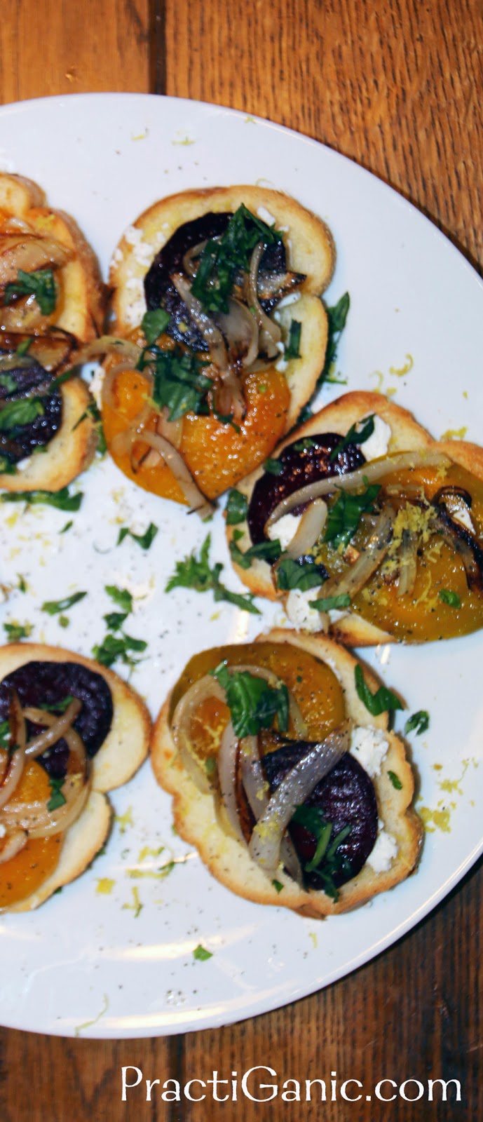 Beet and Goat Cheese Bruschetta PractiGanic Vegetarian Recipes and