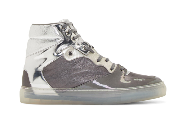 Hvornår Snavset Flyselskaber Fusion Of Effects: Object of Desire: Balenciaga Silver Metallic Leather  High-Top Sneakers
