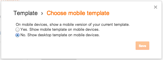 Disable Mobile Template