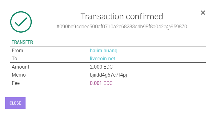 Transaction confirmation. Transaction confirmation