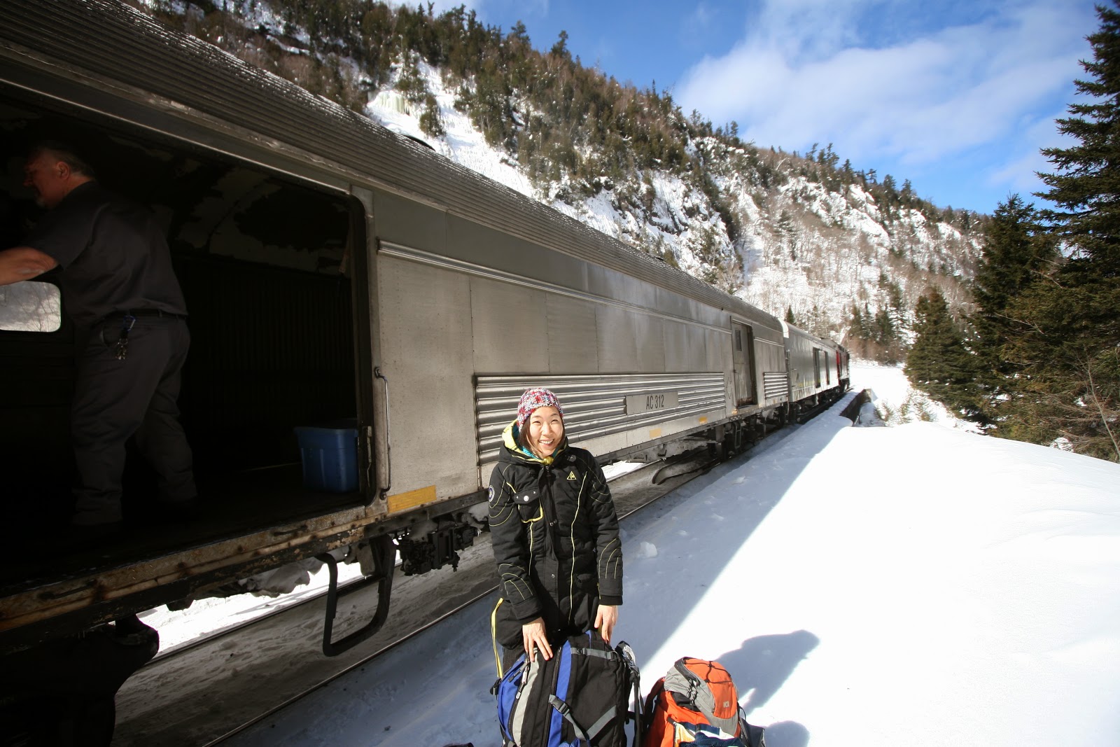 Lucky Lockie Ice climbing with the Agawa Canyon train