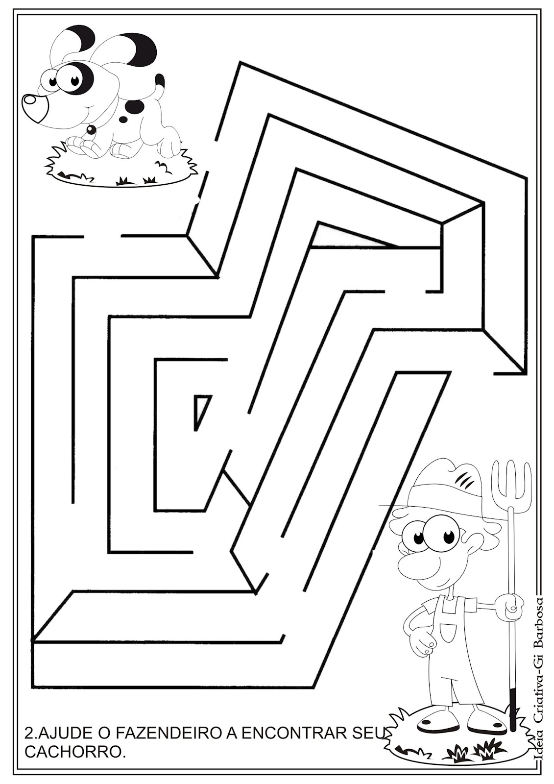 Jogo Do Labirinto, Tema Dos Animais Caçoa a Folha Da Atividade