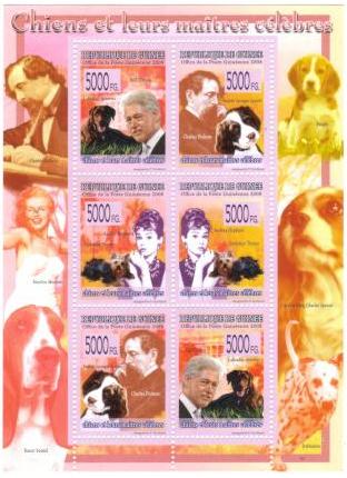 2008年ギニアビサウ共和国　著名人と犬の切手