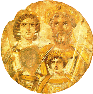 Publius Septimius Geta's face scraped from a family portait