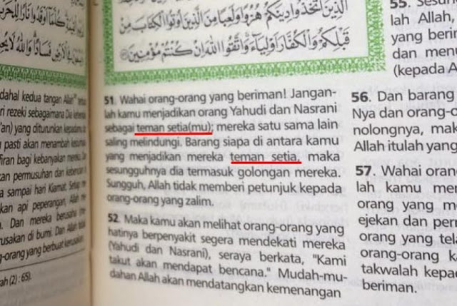 Netizen Heboh, Beredar Al Qur`an dengan Tafsir Surat Al Maidah ayat 51 yang Dibelokkan Netizen Heboh, Beredar Al Qur`an dengan Tafsir Surat Al Maidah ayat 51 yang Dibelokkan
