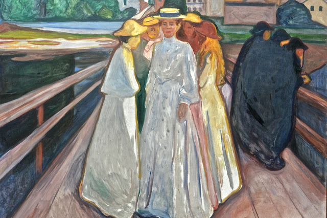 Stockholm : Edvard Munch : Dames sur le pont Stockholm : Edvard Munch : Dames sur le pont Tielska Galleriet ïle de Djugarden
