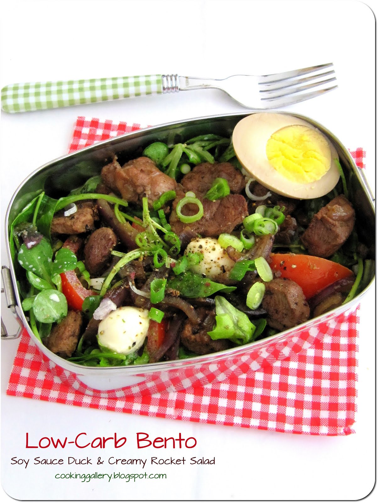 LowCarb Bento Soy Sauce Duck & Creamy Rocket Salad Cooking Gallery