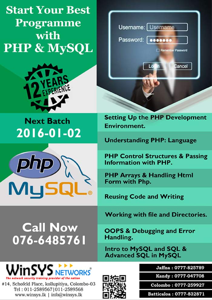This PHP and MySQL course will provide you with the skills and knowledge necessary to create dynamic database-driven websites / online applications using PHP and MySQL
