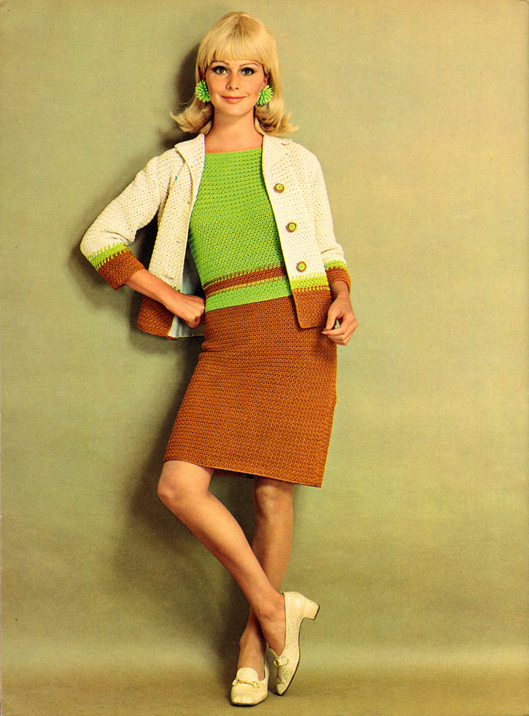 Beautiful Knitted Dress Fashion of the 1960s vintage everyday