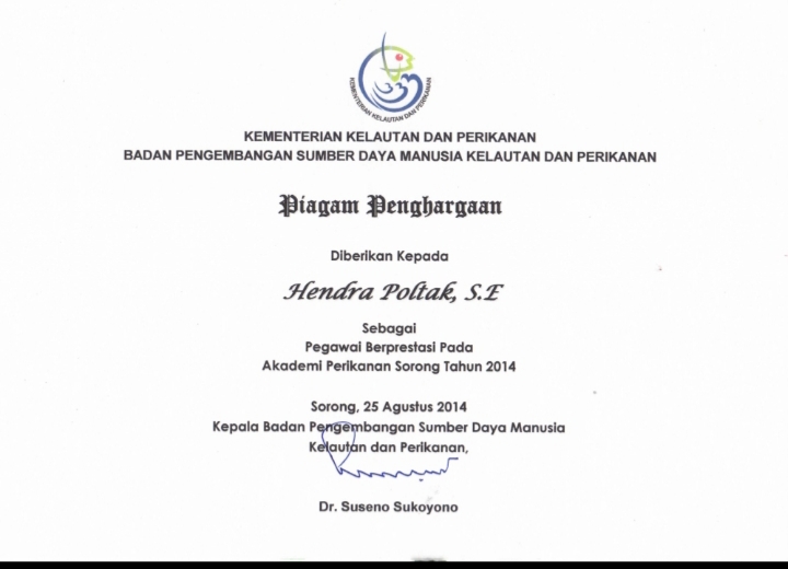 Mangunsongpustaka Piagam Penghargaan Pegawai Berprestasi