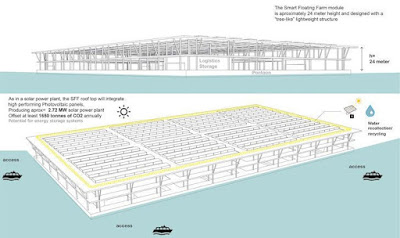 Una granja solar flotant que pot produir 20 tones de verdures al dia
