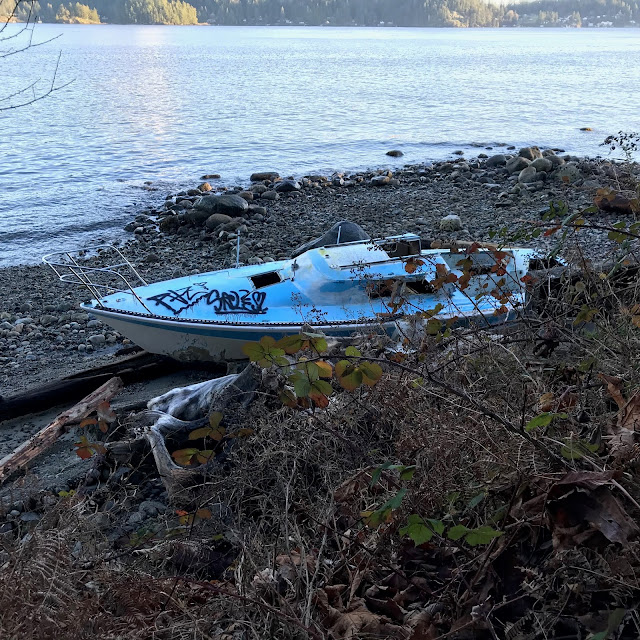 Wrecked sailboat, Gibsons, BC