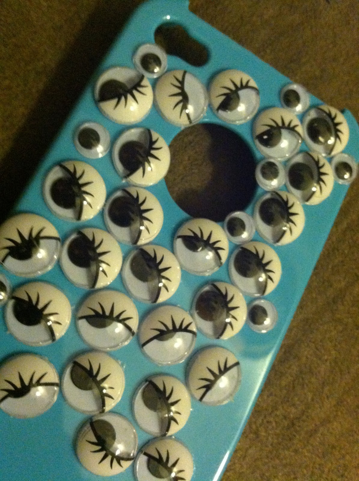 Already Loved Thrifty DIY Googly Eye iPhone Case