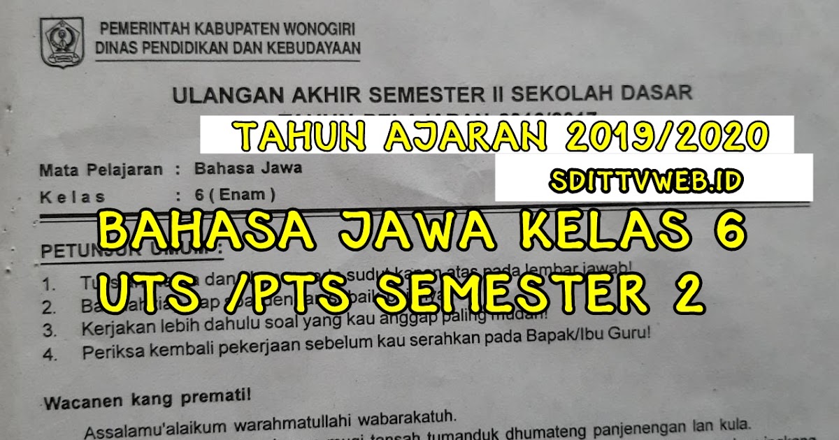 29 Kunci Jawaban Bahasa Jawa Kelas 6 Semester 2 2020 Background Ops Sekolah Kita