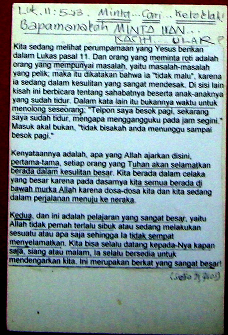 Pelaksanaan Hukum Cinta Kasih 1 - Ginting SOS - 135 Program Great House