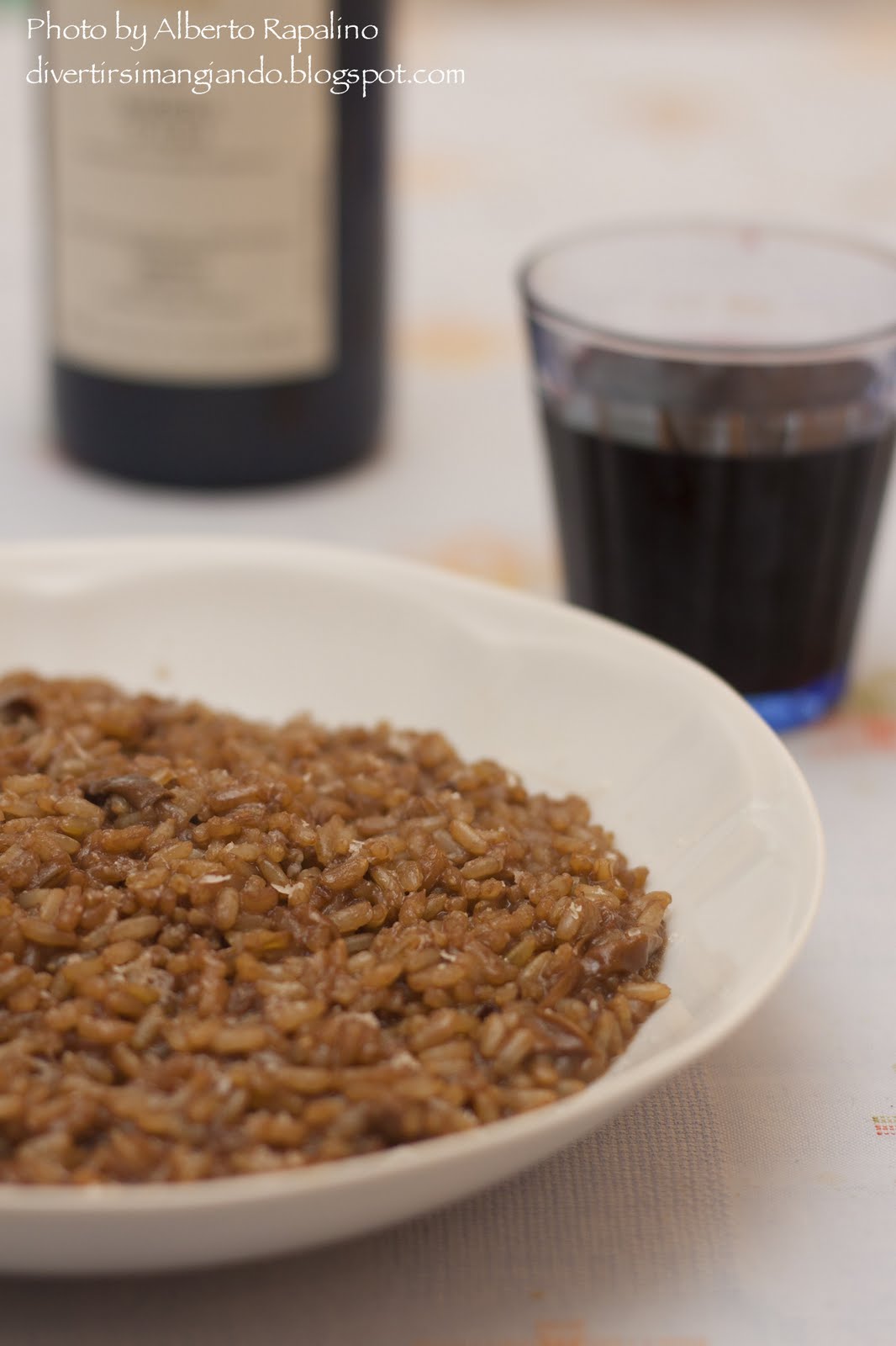 Divertirsi mangiando Risotto al vino e porcini