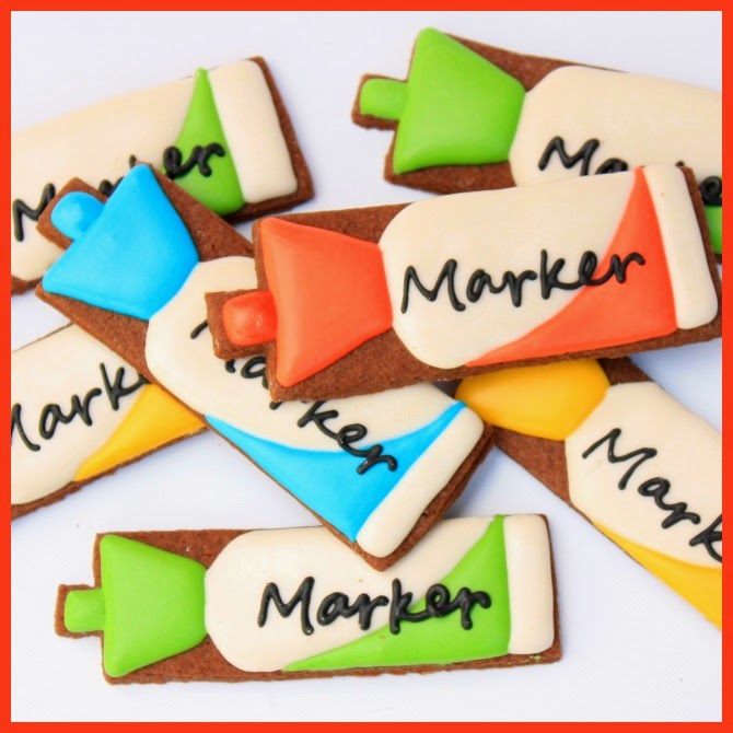Decorated Whiteboard Marker Cookies Tutorial