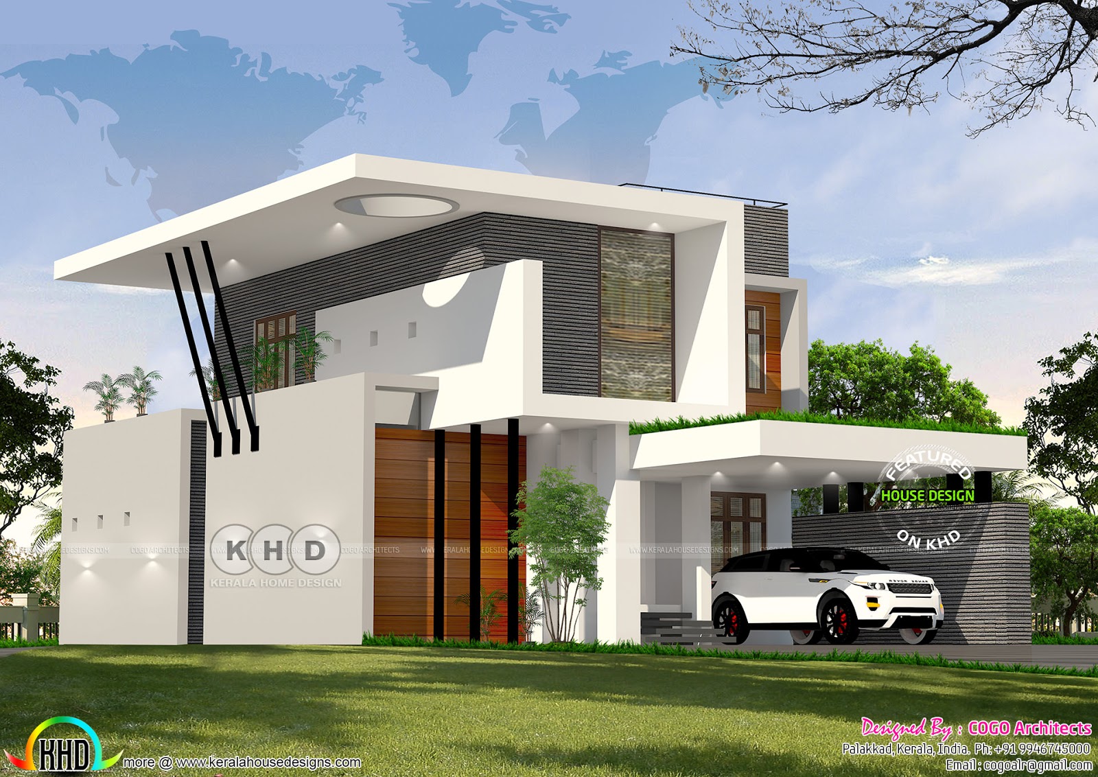 Ultra modern Contemporary house design 2625 sq-ft - Kerala home design