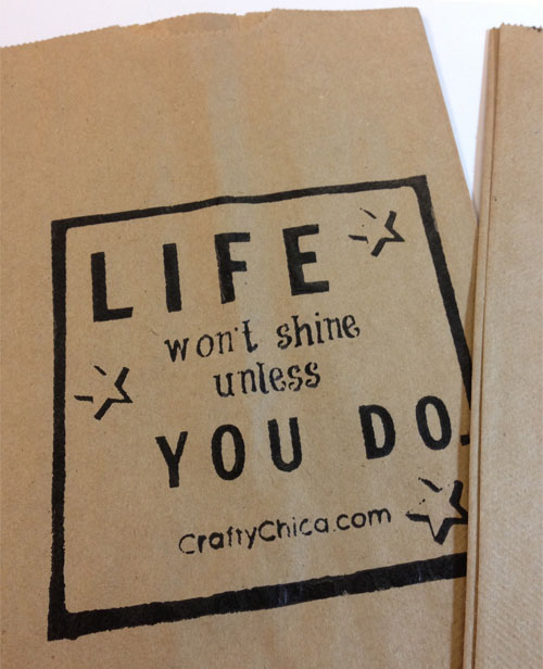 Screen printing on paper bags Crafty Chica