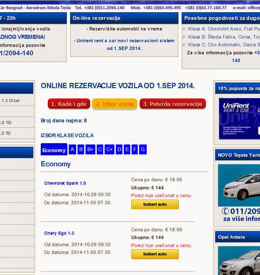 Top 100 sajtova Renta car Beograd