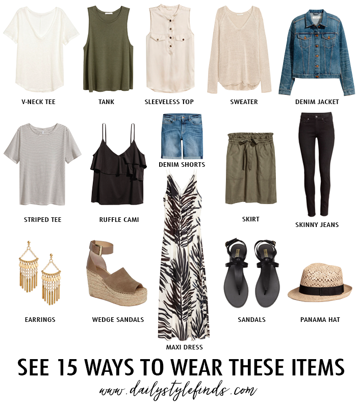 Daily Style Finds: Build a Mixable Summer Wardrobe with 15 Pieces