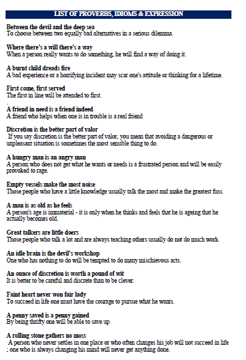 5 idioms in a paragraph picture