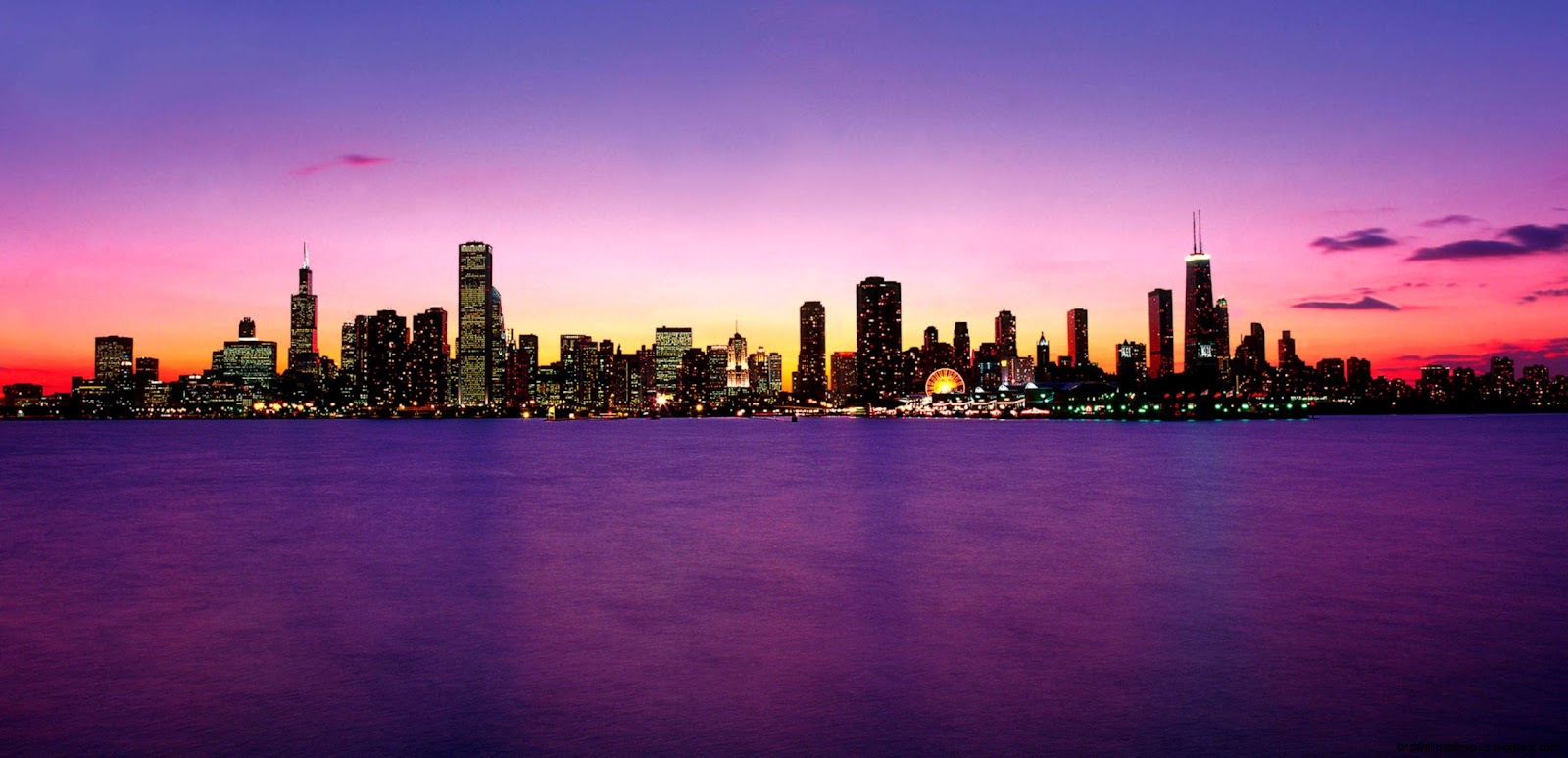 Chicago Skyline Purple