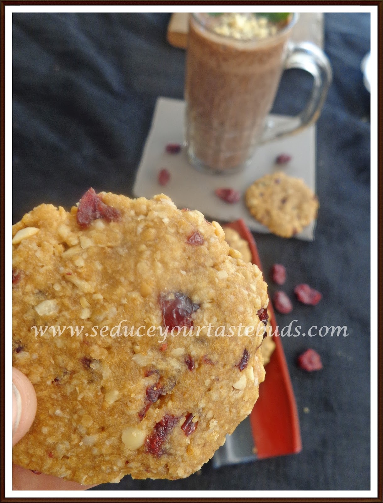 Eggless Butterless Oats Cranberry Cookies Heathy Cookie Recipe