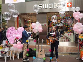 Performance for promotion at Swatch's store in Causeway Bay, Hong Kong