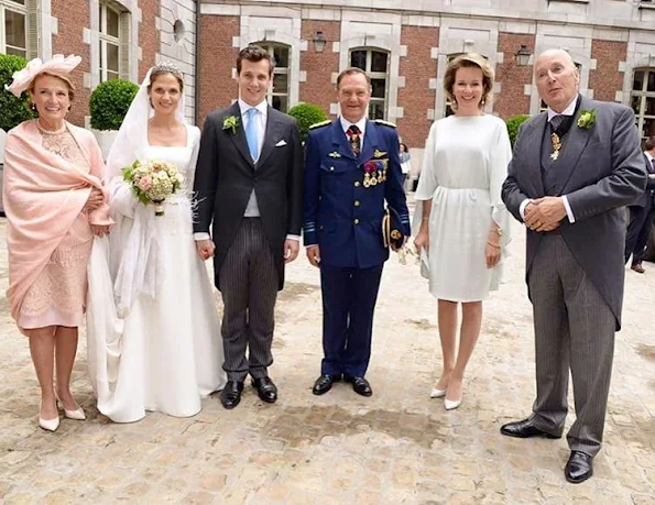 Queen Mathilda of Belgium, Grand Duke Henri and his wife the Grand Duchess Maria Teresa of Luxembourg, Prince Guillaume and Princess Stephanie of Luxembourg, Prince Félix of Luxembourg and Princess Clair, Prince Louis of Luxembourg