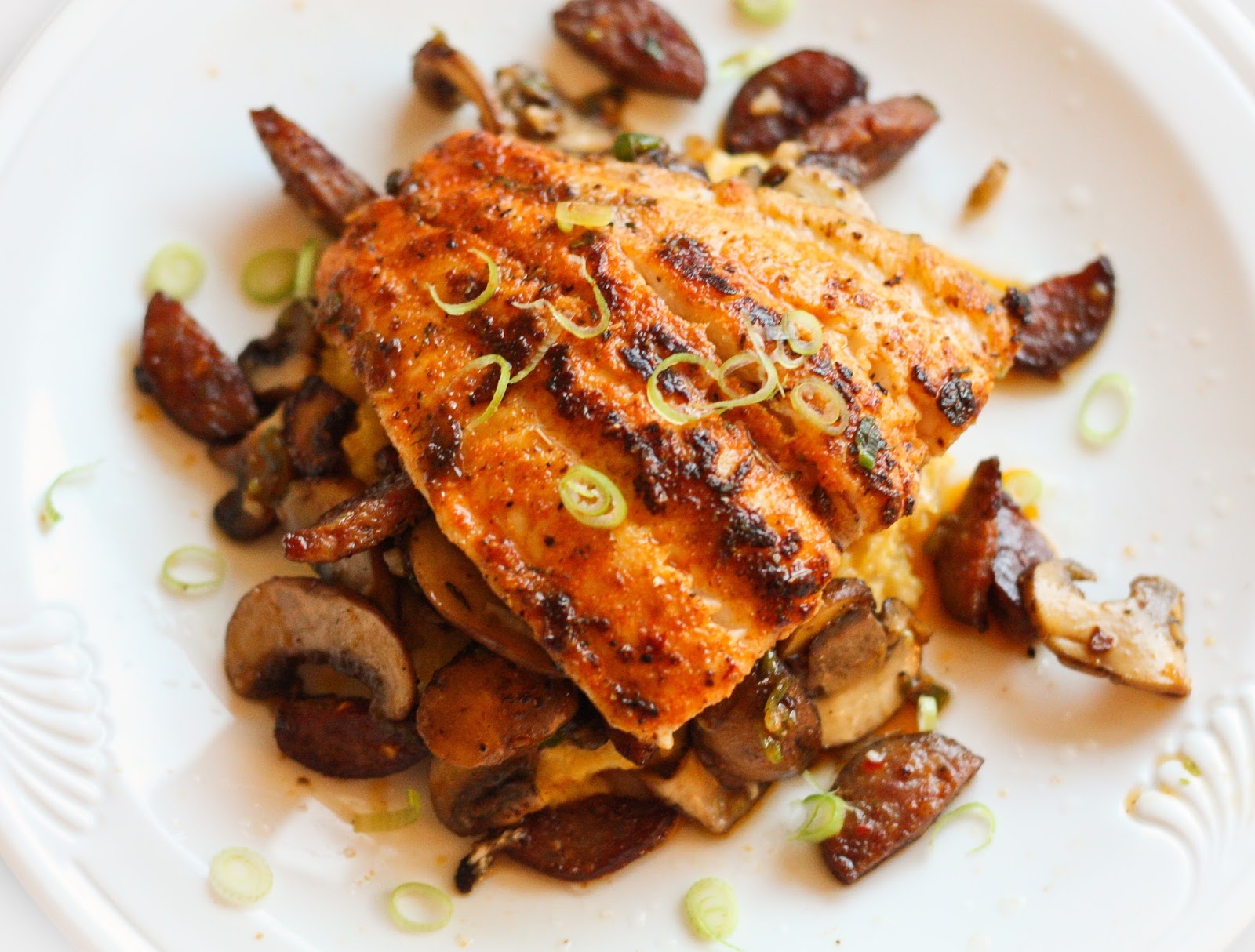 The Effervescent Oenophile Cajun Catfish and Cheddar Grits with